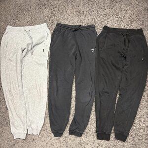 CSG/Reebok Men's Small Gray/Black Old School Fleece Jogger Pants Bundle
